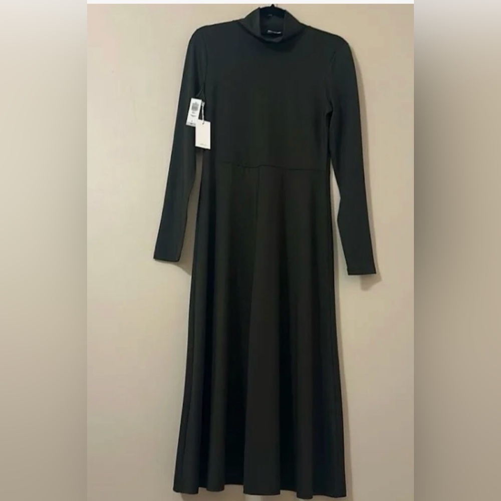 Wilfred Dresses | Aritzia Wilfred Nwt Mira Long Sleeve Mock Neck Midi Dress